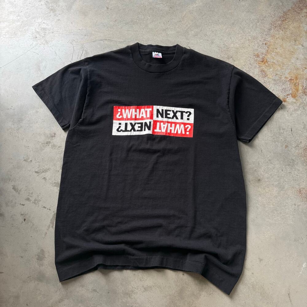 Vintage 90’s What Next Obscure Word Joke Grunge Retro Graphic T-shirt Size XL